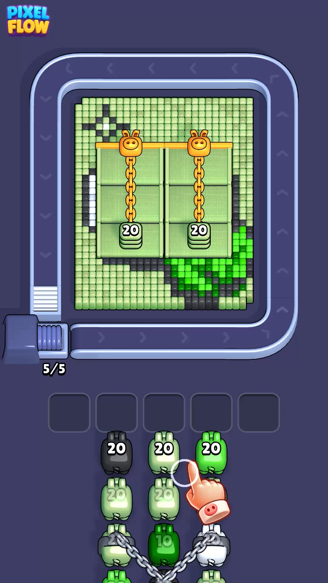 Pixel Flow Meta渠道像素填色带心形图案代表素材封面