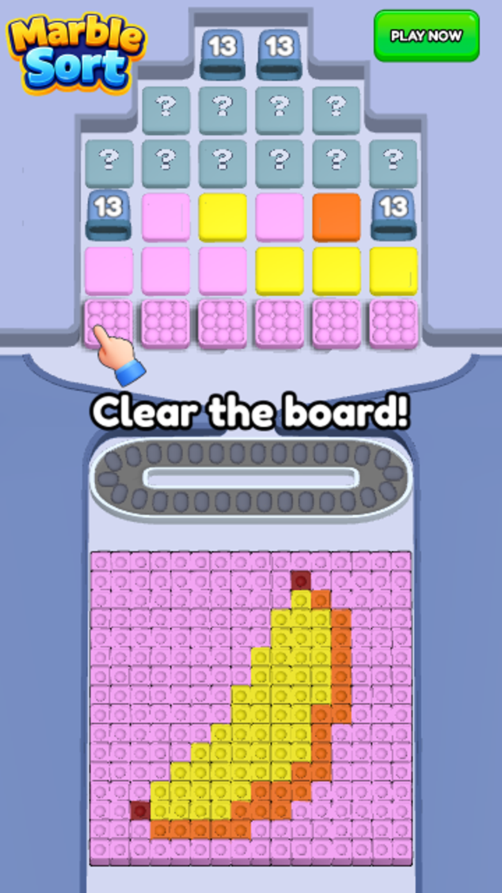 Preview screenshot of the Marble Sort playable ad tracked on AppLovin