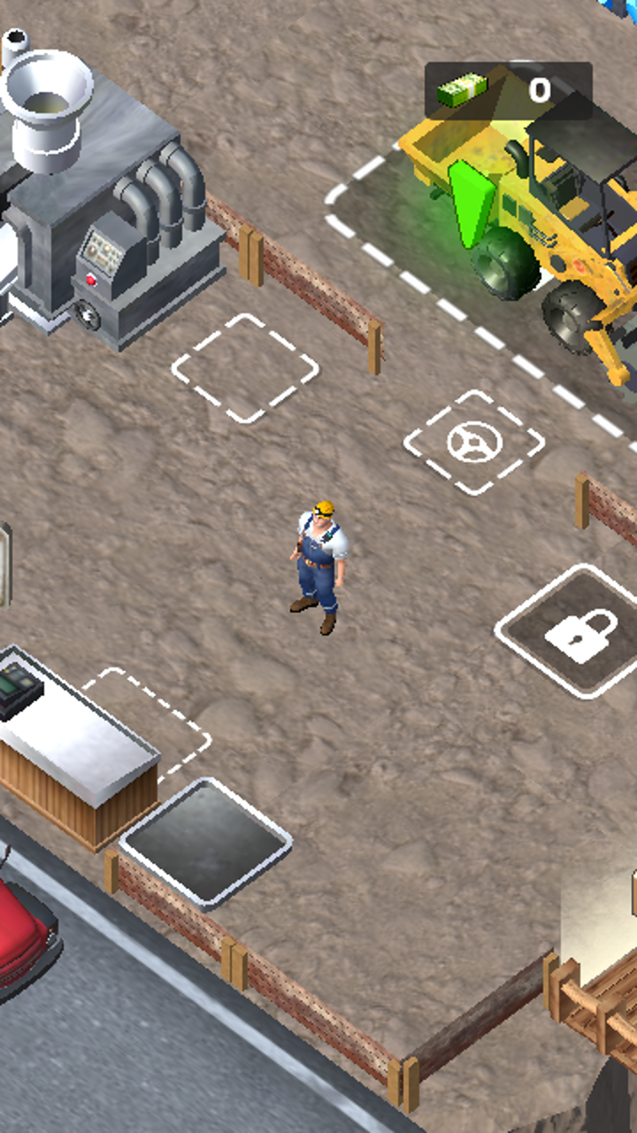Preview frame of the highest-heat AppLovin playable ad showing the mining yard onboarding scene